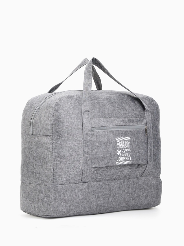 Сумка дорожная на молнии, серая Сумка дорожная на молнии, серая