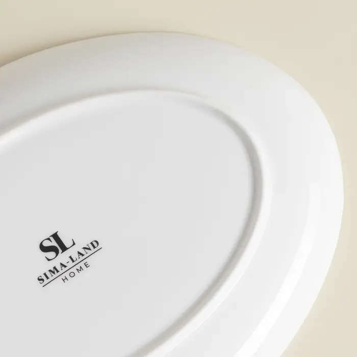 Тарелка для подачи SL Home &laquo;Каскарон&raquo;, 25.4&times;18.5&times;2.5 см, овальная, костяной фарфор, белая