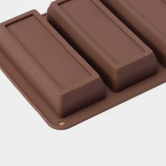 Форма для выпечки Доляна «Бисквиты», силикон, 5 ячеек, 22,3×10,5×2 см, цвет коричневый