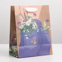 Пакет подарочный крафтовый, упаковка, &laquo;Сияй&raquo;, MS 18&times;23&times;8 см