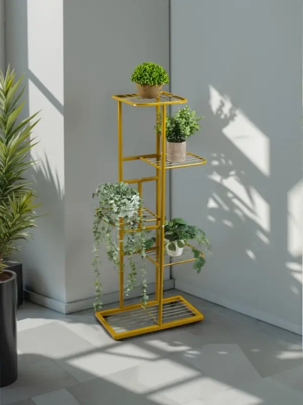 Подставка для цветов Greengo, 5 полок, 44&times;22&times;95 см, напольная, металл, цвет золотой