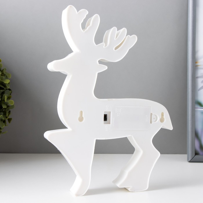 Ночник Ночник "Олененок" 8хLED батарейки 2хАА белый 18,5х3,5х25 см RISALUX