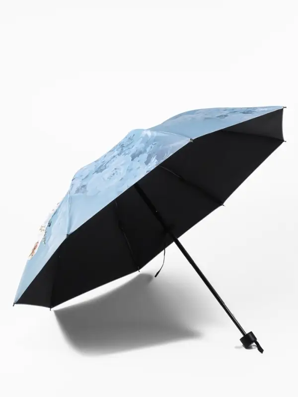 Зонт механический &laquo;Цветочный букет&raquo;, эпонж, 4 сложения, 8 спиц, R=48/56 см, d=96 см, МИКС