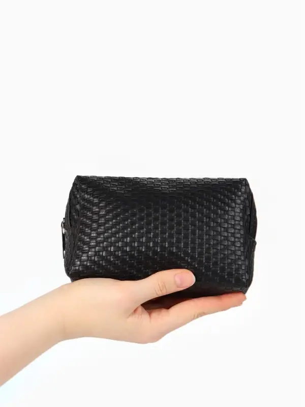 Косметичка дор Плетенка, 16*5*10, отдел на молнии, черный