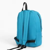 Рюкзак школьный на молнии, с карманом, однотонный, размер 30&times;12&times;40 см, синий