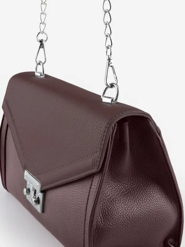 Ручка для сумки, с цепочками и карабинами, 120&times;1.8 см, коричневая