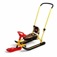 Снегокат &laquo;Twiny 2+&raquo; Спортивный, со спинкой, с родительской ручкой, жёлтый, TW2+/S Nika