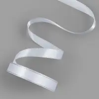 Лента атласная, с серебряным люрексом, 15 мм, 23&plusmn;1 м, белая №001