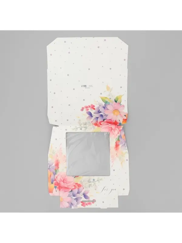 Кондитерская упаковка, коробка с ламинацией &laquo;Цветы&raquo;, 20&times;20&times;4 см