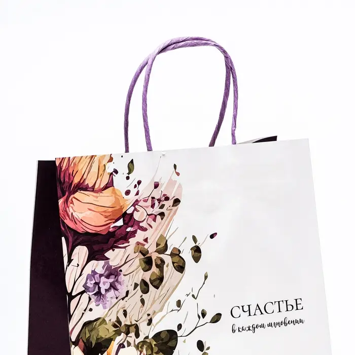 Пакет крафт «Счастье в каждом мнгновении» 22×12×27 см Пакет крафт «Счастье в каждом мнгновении» 22×12×27 см