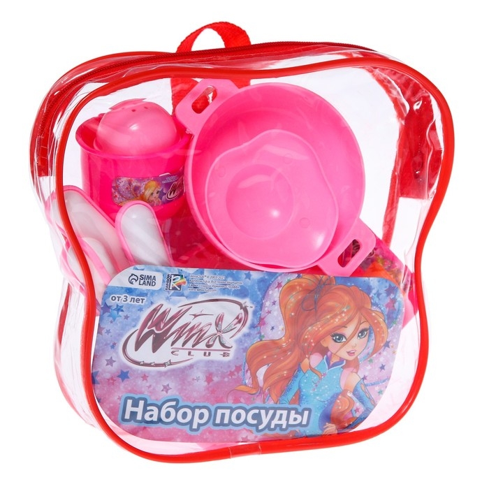 Набор посуды, WINX, в рюкзачке Набор посуды, WINX, в рюкзачке