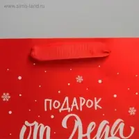 Пакет подарочный новогодний ламинированный &laquo;Подарок от Деда Мороза&raquo;, MS 18&times;23&times;10 см