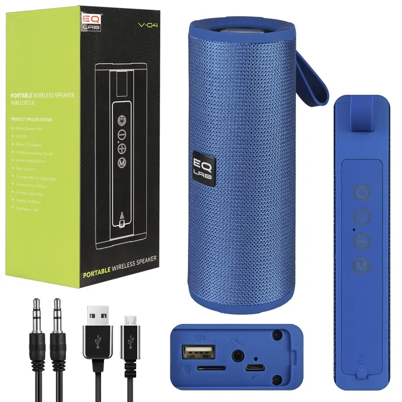 Портативная акустика V-04 Синяя