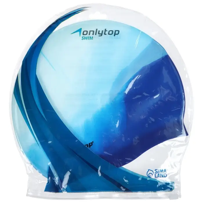 Шапочка для плавания взрослая ONLYTOP, силиконовая, обхват 54-60 см, МИКС