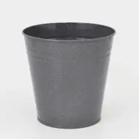 Вазон без ручек, 5 л, h=20.5 см, нержавеющая сталь, графитовый