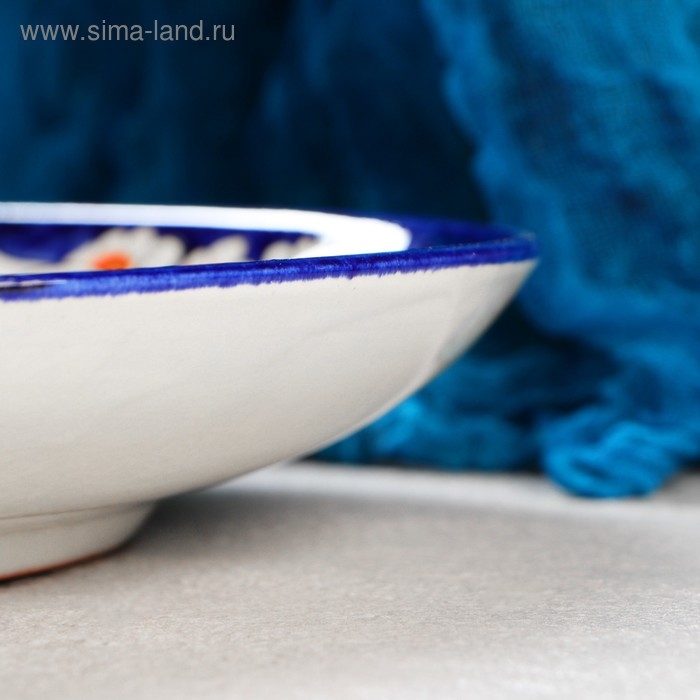 Ляган Риштанская Керамика  Ляган Риштанская Керамика "Цветы", 32 см, синий