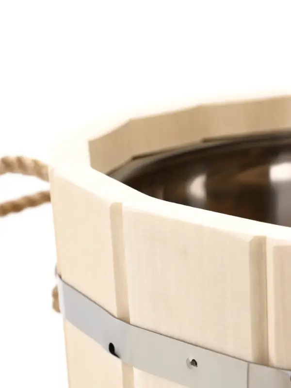 Ведро-запарник для бани и сауны, 20 л, деревянное, нержавеющая вставка