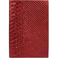 Обложка для паспорта нат.кож, красн,&nbsp; Железный Питон