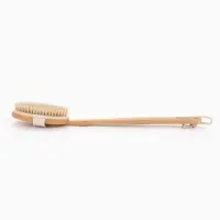 Щётка массажная для тела, из натуральной щетины, с ручкой, гладкая