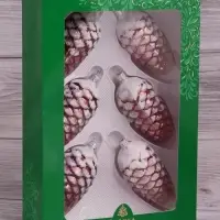 Ёлочные игрушки набор 6 шт. &laquo;Шишки сосновые&raquo;, h=9 см, МИКС