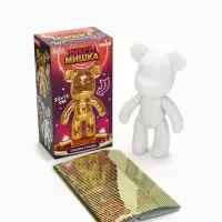 Декор фигурки зеркальной мозаикой "Медведь", золото