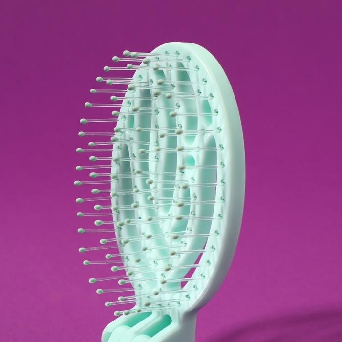 Расчёска массажная, складная, с зеркалом, 9,5 × 5,5 см, цвет бирюзовый Расчёска массажная, складная, с зеркалом, 9,5 × 5,5 см, цвет бирюзовый