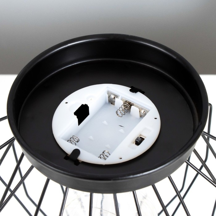 Ночник Ночник "Гараж" черный от батареек 3xААА 19х16х16 см RISALUX