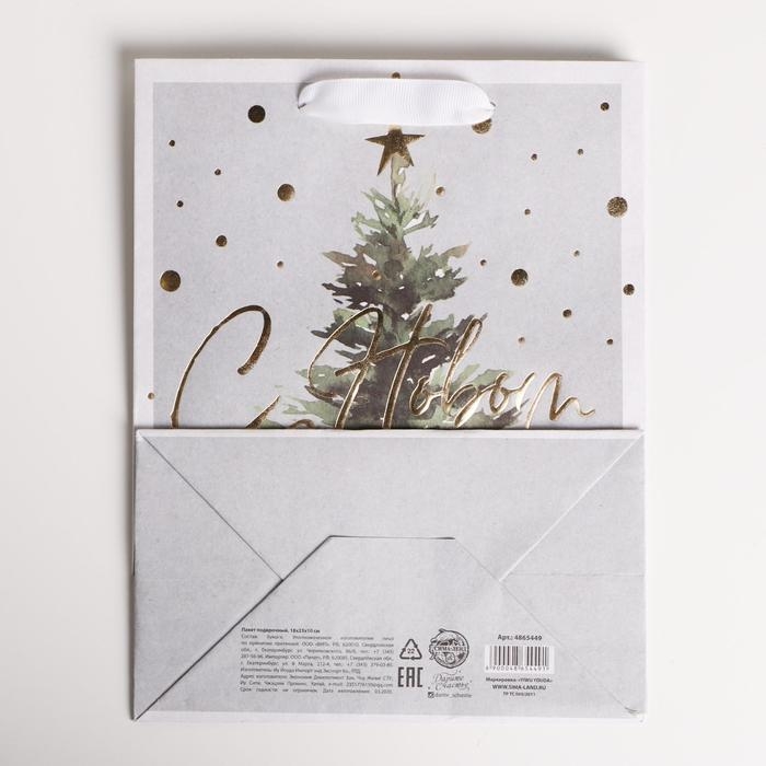 Пакет подарочный новогодний крафтовый вертикальный «Сказочная ёлочка», MS 18 х 23 х 10 см, Новый год Пакет подарочный новогодний крафтовый вертикальный «Сказочная ёлочка», MS 18 х 23 х 10 см, Новый год