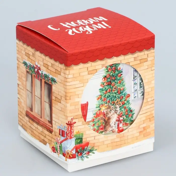 Бонбоньерка новогодняя «Уютный Новый Год », 6 х 7 х 6 см Бонбоньерка новогодняя «Уютный Новый Год », 6 х 7 х 6 см