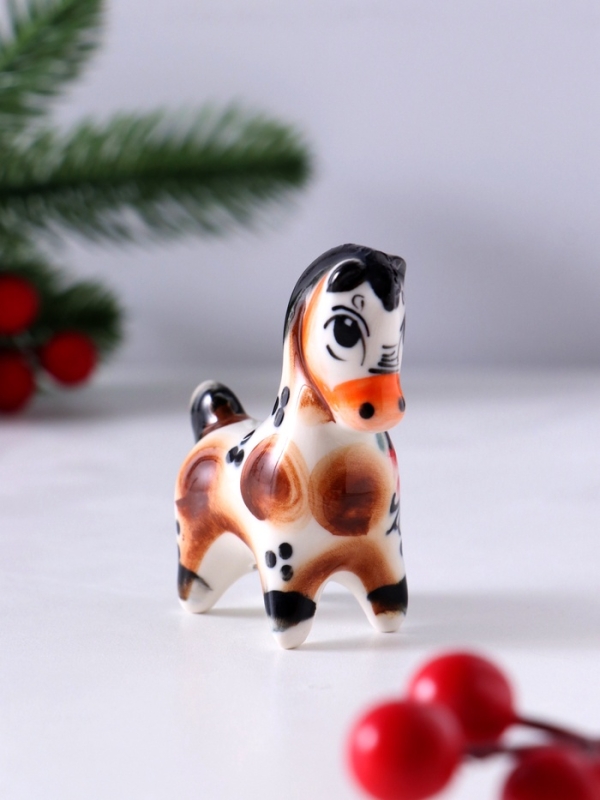 Сувенир Конь Мираж, 6,5х5,5х2,5 см, гжель, цвет Сувенир Конь Мираж, 6,5х5,5х2,5 см, гжель, цвет