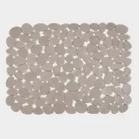 Коврик в раковину "Галька" 30х40 см прозрачный, цвет  серо-коричневый