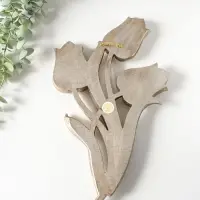 Панно настенное полистоун &laquo;Зеркальные тюльпаны&raquo;, под серебро с позолотой, 22&times;3&times;35 см