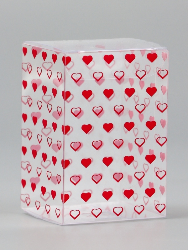 Складная коробка из PVC Складная коробка из PVC "Сердечки", 4,5 х 5 х 7,5 см 5шт