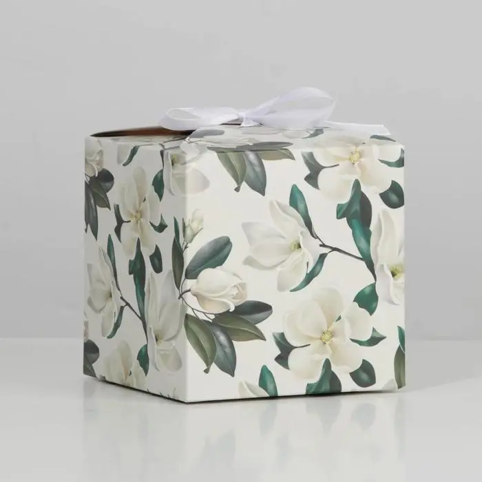 Коробка подарочная складная, упаковка, «Жасмин», 12 х 12 х 12 см Коробка подарочная складная, упаковка, «Жасмин», 12 х 12 х 12 см