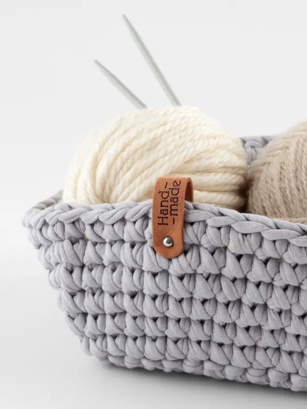 Бирка с кнопкой Hand made TEIRA, 8&times;1.5 см, 10 шт., коричневая