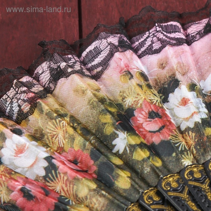 Веер пластик  Веер пластик "Цветы" МИКС 24 см