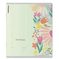 Тетрадь 12 листов в клетку ErichKrause Ikebana, 60 г/м&sup2;, обложка мелованный картон, МИКС
