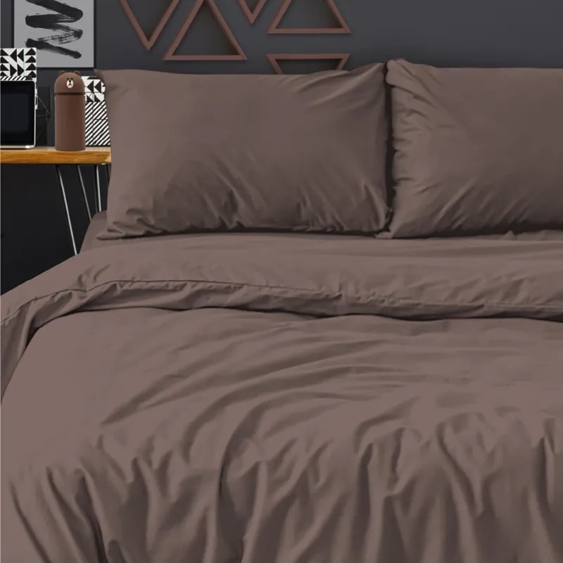 Постельное белье 1,5сп Поплин гл/кр (нав.50х70-2шт), Mocca,233749