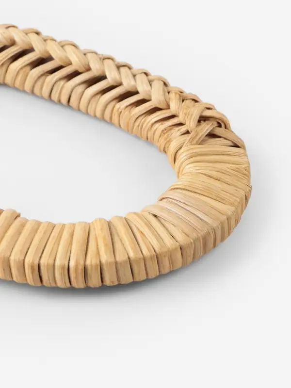 Ручки для сумок деревянные, плетёные, d=9.8&times;5.9 / 13.5&times;9.5 см, 2 шт., бежевые