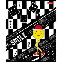Тетрадь А5, 48 листов клетка "Happy smile", обложка мелованный картон, матовая ламинация, блок 65г/м2, 5В МИКС