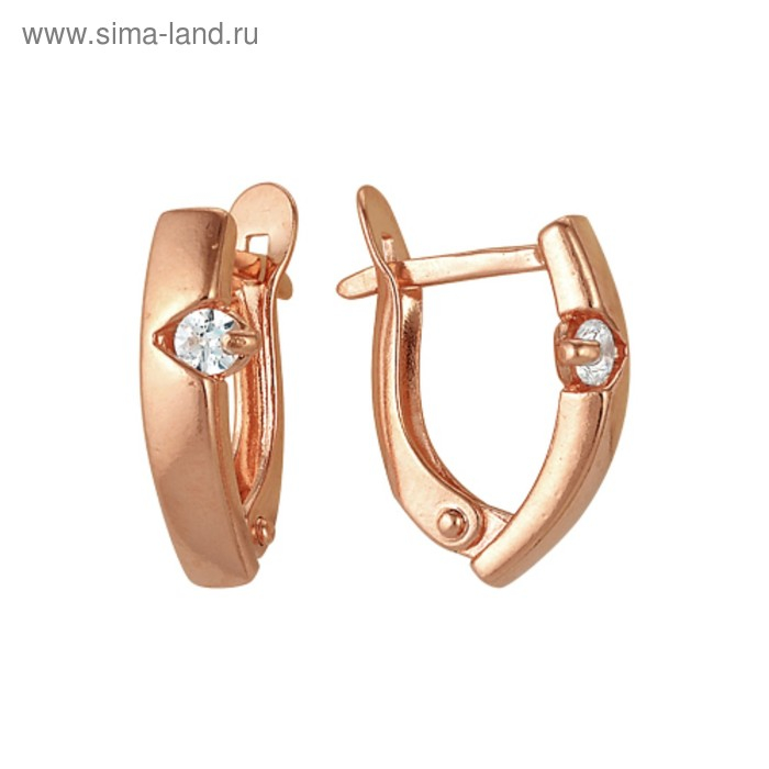 Серьги «Классика» со вставкой, позолота