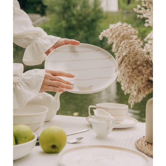 Набор тарелок фарфоровых SL Home «Гато», d=24 см, цвет белый Набор тарелок фарфоровых SL Home «Гато», d=24 см, цвет белый