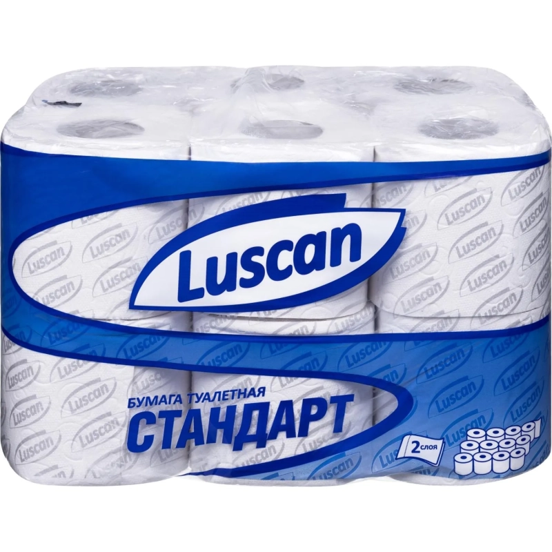 Бумага туалетная Luscan Standart 2сл бел вторичн втул21,88м 175л 12рул/уп_U