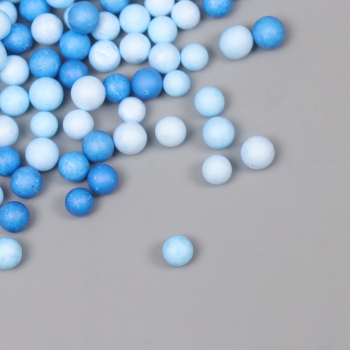 Декор для творчества пенопласт "Ассорти шариков" голубой набор 10 гр