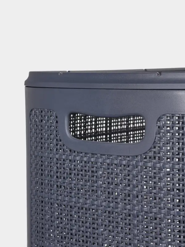 Плетёная корзина для белья с крышкой Плетёная корзина для белья с крышкой "Лён" 100л 43×32×80см, цвет графит