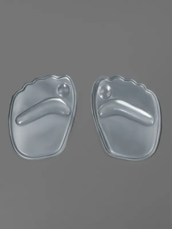 Полустельки для обуви, на клеевой основе, силиконовые, 9.5&times;6.5 см, пара, прозрачные