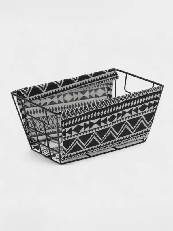 Корзина для хранения Доляна &laquo;Марокко&raquo;, 25&times;15&times;11.5 см, чёрная