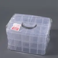 Органайзер для хранения мелочей, 10 ячеек, 24.5&times;16.5&times;18 см, с ручкой, прозрачный