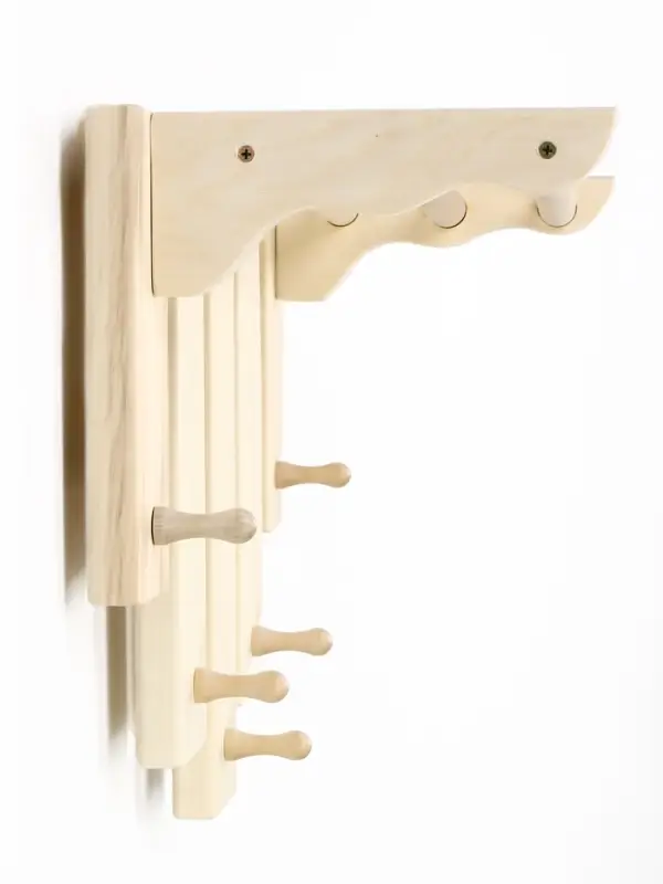 Полка-вешалка для бани и сауны, 55&times;27&times;39 см, деревянная, 5 крючков