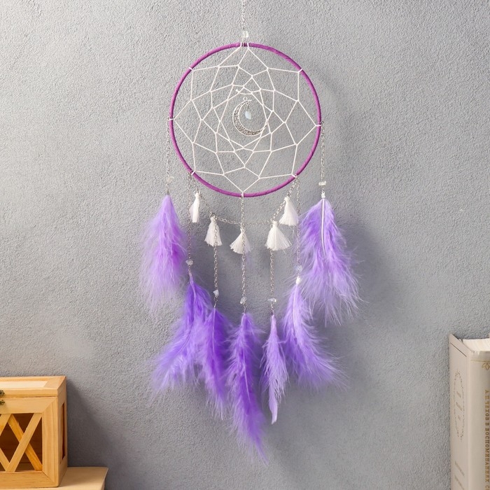 Ловец снов Ловец снов "Кисточки с сиреневыми пёрышками" 40х15 см